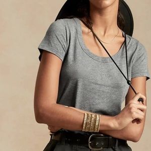 NWT BANANA REPUBLIC COZY SLUB SCOOP BECK T SHIRT LIGHT GRAY MEDIUM